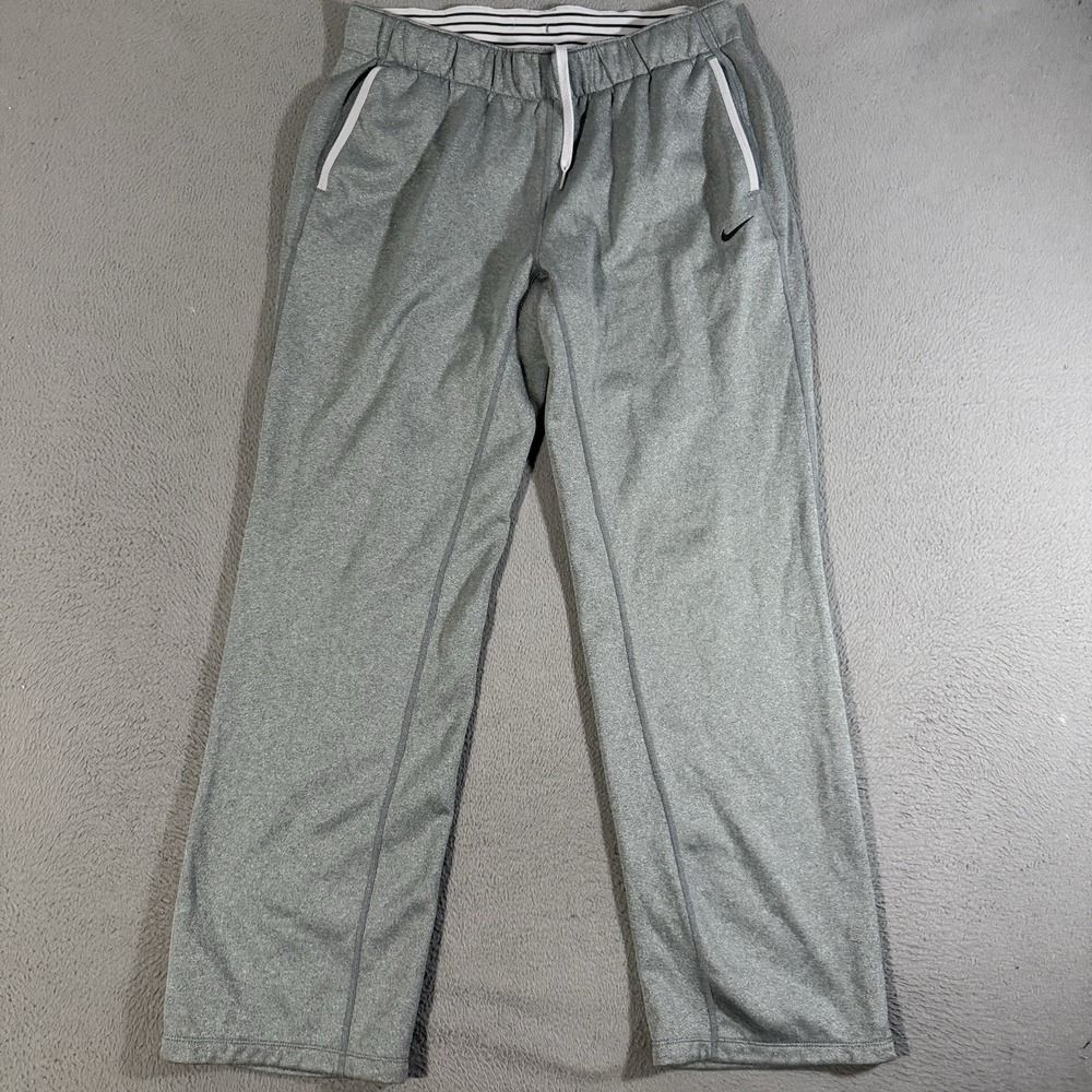 Nike Dri Fit Sweatpants Gray Drawstring Pockets Pants Size  Medium Gym Workout‎